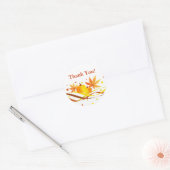 Rond Citrouille et feuille - Sticker (Enveloppe)