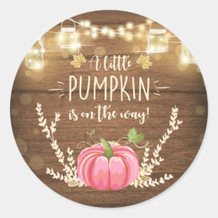 Rond Citrouille rustique Favoriser Tags Sticker Topper