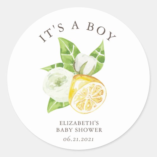 Rond citrus citron baby shower C'est un Sticker pour ga (Devant)