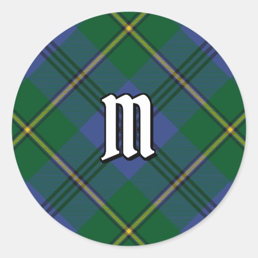 Rond Clan Johnston Tartan Classic Round Sticker (Devant)