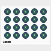 Rond Clan Oliphant Tartan Classic Round Sticker (Feuille)