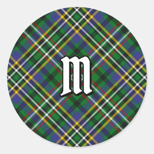 Rond Clan Scott Green Tartan Classic Round Sticker (Devant)