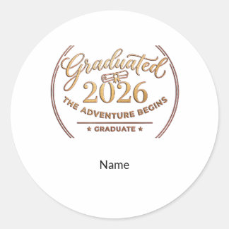 Rond Class 2026 Gold Foil Sticker / Pegatina Graduación
