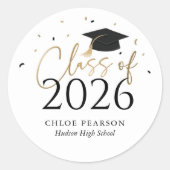 Rond Class of 2026 Graduation Sticker (Devant)