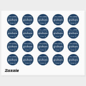 Rond Classe Bleu et Blanc de Sticker Graduation 2018 (Feuille)