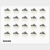 Rond Classe Coques Noir n Crème Mariage Sticker ou Scea (Feuille)