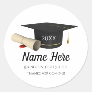 Rond Classe de graduation de 2024 Favor Sticker Seals