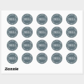 Rond Classe de Sticker pour graduation 2014 Bleu | Blan (Feuille)