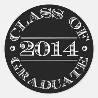 Rond Classe de Sticker pour graduation 2014 Noir | Blan