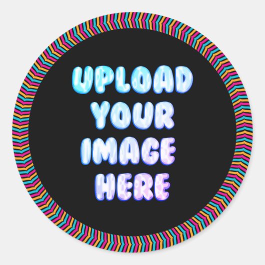 Rond Classic Border Round Sticker with a Business Logo (Devant)