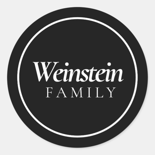 Rond Classic Family Name Purim Sticker (Devant)