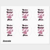 Rond Cocker Spaniel Mom Pawprint rose - Sticker (Feuille)