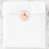 Rond Cocktail Douche nuptiale rose classique Sticker ro (Sac)