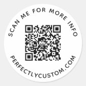 Rond Code QR et Sticker circulaire de texte personnalis (Devant)