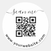 Rond Code QR et Sticker circulaire de texte personnalis (Devant)