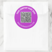 Rond Code QR et Sticker de texte personnalisé Choisir l (Sac)