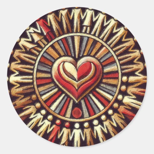 Rond Coeur de l'unité : Weltfrieden - Sticker pour la p (Devant)