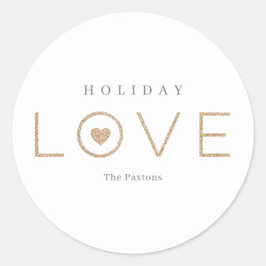 Rond Coeur joyeux ÉDITABLE COULEUR Sticker de vacances (Devant)