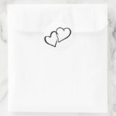Rond Coeurs interconnectés Sticker Mariage noir et blan (Sac)