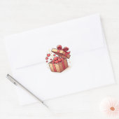 Rond ​ Coeurs mignons d'amour Boîte cadeau Sticker (Enveloppe)