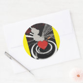 Rond Collection Noir - Conception Vintage Sticker (Enveloppe)