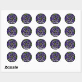 Rond Colorado columbine sticker de fleur (Feuille)