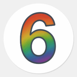 Rond Coloré Numéro Six Sticker