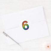 Rond Coloré Numéro Six Sticker (Enveloppe)