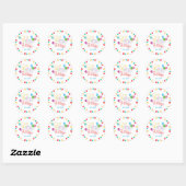 Rond Colorful Happy Birthday Classic Round sticker (Feuille)