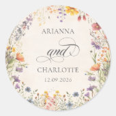 Rond Colorful Wildflower Botanical Wedding Sticker (Devant)