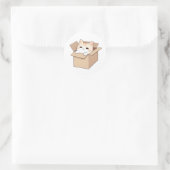 Rond Conception de sticker Kawaii Chat Mignon dans une (Sac)