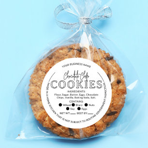 Rond Cookies Cottage Law Sticker à puces de chocolat bl