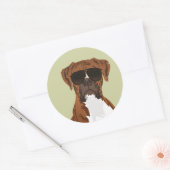 Rond Cool Boxer Dog pour Amoureux de les chiens Sticker (Enveloppe)