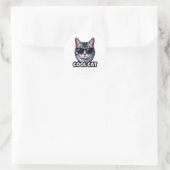 Rond Cool Cat Humorous Sticker (Sac)