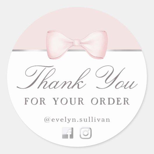 Rond Coquette affaires arc rose merci sticker (Devant)