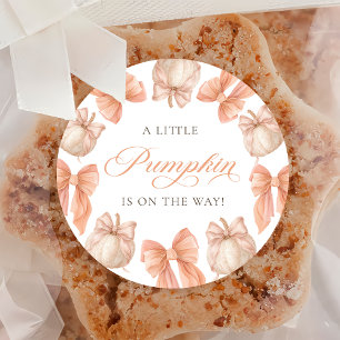 Rond Coquette Bow Petit Citrouille Baby shower Sticker