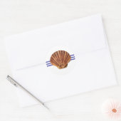 Rond Coquillage nautique - Sticker circulaire (Enveloppe)