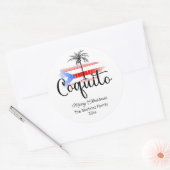 Rond Coquito Joyeux drapeau de Noël Palm Tree Sticker (Enveloppe)