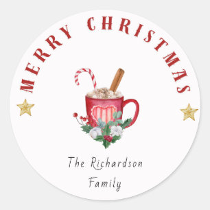 Rond Cosy Winter Coffee Mug Joyeux Sticker de Noël