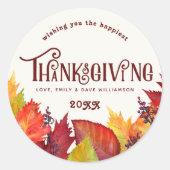 Rond Couleur de l'automne | Sticker de Thanksgiving (Devant)