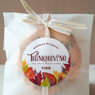 Rond Couleur de l'automne   Sticker de Thanksgiving