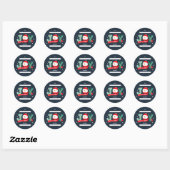 Rond COULEUR MODIFICATIVE Snowman Sticker cadeau de vac (Feuille)