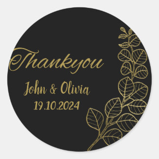 Rond Couleur noire mariage merci Sticker