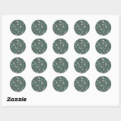Rond Couleurs de Noël modernes Sticker Terrazzo Sceau (Feuille)