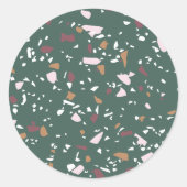 Rond Couleurs de Noël modernes Sticker Terrazzo Sceau (Devant)