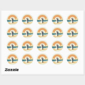 Rond Couple à Sunset Beach Wedding Sticker (Feuille)