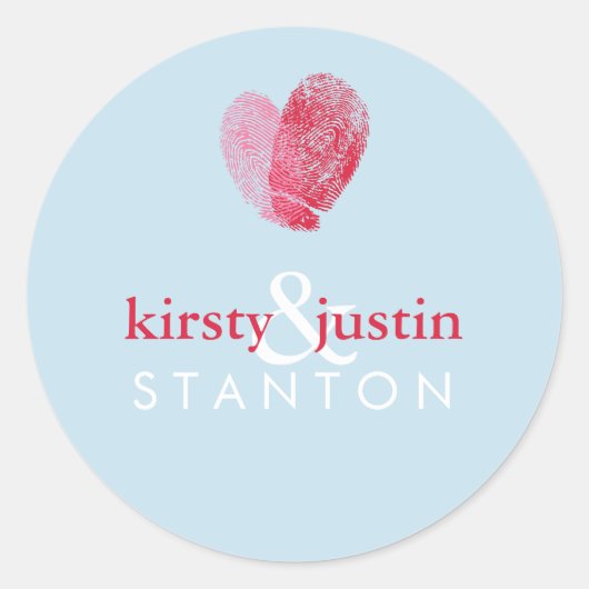 Rond COUPLE STICKER SCEAL mignon coeur d'empreinte digi (Devant)