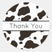 Rond Cow Print Thank You Sticker (Devant)