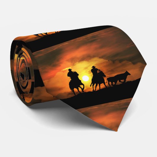 Rond Cowboys en Steers Stropdas (Opgerold)