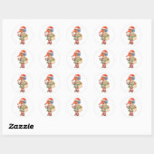 Rond Cozy Winter Creature Illustration Sticker  (Feuille)
